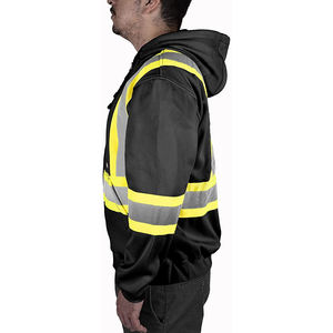 Sweat à capuche de sécurité réfléchissant haute visibilité Vêtements de travail pour hommes Microfibre antibactérien Construction d'hiver certifiée ASTM - Product Image 3