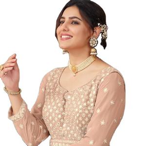 Parisha pour filles Hevey brodé Georgette et Chinon indien pakistanais robe Style mousseline de soie robe de soirée avec costume Salwar - Product Image 1