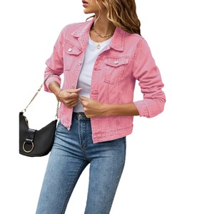 Nueva chaqueta vaquera lavada informal Premium 100% algodón chaqueta vaquera de secado rápido personalizar chaqueta de mujer de diseño ajustado - Product Image 6