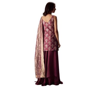 Set di Kurta senza maniche marrone con pantaloni increspati e nappa Dupatta all'ingrosso donna abbigliamento etnico OEM abbigliamento fornitore vestito - Product Image 6