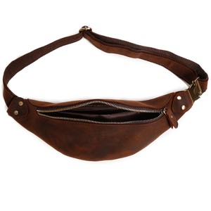 Waist Leather Bag Men Vintage Waterproof Crossbody Chest Waist <b>Pack</b> Bag for Outdoor Travel - Product Image 3