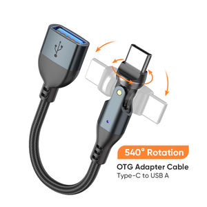 USB-A USB-C <span class=keywords><strong>สาย</strong></span>อะแดปเตอร์ <span class=keywords><strong>OTG</strong></span> | ขั้วต่อหมุน540การชาร์จและอะแดปเตอร์ข้อมูลสายสั้นสำหรับโทรศัพท์แล็ปท็อปกล้องแท็บเล็ต - Product Image 1