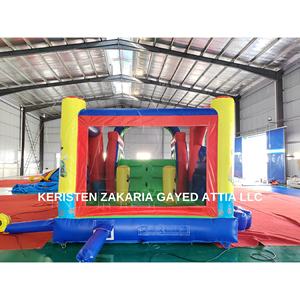 Parque Acuático Inflable de PVC Azul Resistente con Tobogán y Palmera para Entretenimiento Familiar - Product Image 3