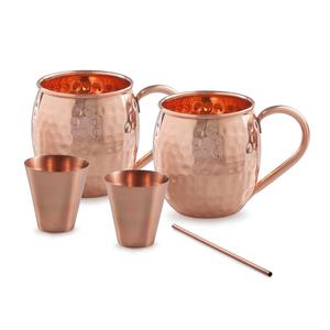 Hammered Moscow Mule Copper <b>Mugs</b> Gift Set of 2 Copper Mule <b>Mugs</b> Solid Copper for Drinking Use - Product Image 3