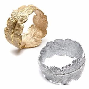 Lot de 2 ronds de serviette en acier inoxydable en métal poli doré Boucle de serviette classique Rond de serviette en métal Décoration de table Porte-mouchoirs - Product Image 2