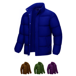 Manteau d'hiver pour hommes résistant à l'eau zippé chaud doudoune coupe-vent isolé vêtements d'extérieur toile support solide temps froid Double - Product Image 1