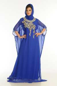 ชุดคาฟตันผ้าจอร์เจียอิสลามปักลายสีน้ำเงินเข้ม - Product Image 5