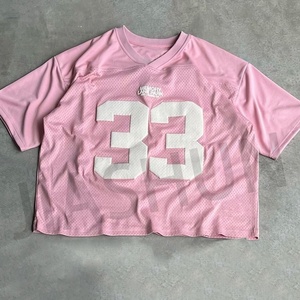 Personalizado de gran tamaño Crop Boxy sublimación Retro Streetwear malla uniforme deporte Boxy camisetas recortadas fútbol americano Jersey - Product Image 4