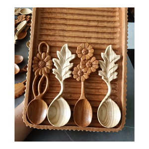 Cuillère en bois pour servir et décoration de Noël-Cuillères en bois Ustensiles de cuisine Ensembles de vaisselle Décor à livraison rapide - Product Image 5