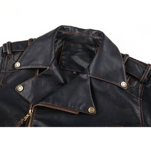 Chaqueta de Cuero para Motocicleta, Elegante, Bordada, Tejida, para Hombre, Invierno, Cuello Alto, Desmontable, Color Personalizado, 100% Cuero, Transpirable, Corte Ajustado - Product Image 2