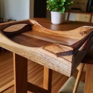 Plateau en bois peint à la main durable et écologique de finition de qualité supérieure pour servir des repas de luxe organisant des articles de différentes tailles pour - Product Image 3