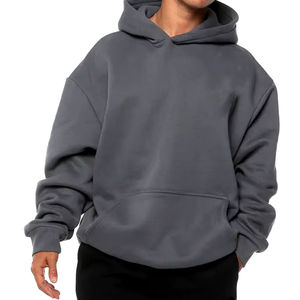 Sweat à capuche personnalisé 500 Gsm poids lourd à épaules tombantes vente en gros de sweats à capuche surdimensionnés 100% coton vierge pour hommes - Product Image 1
