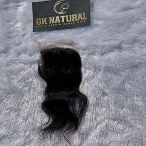 Cabello humano 100%, cierre de encaje 4x4 para encaje suizo, sin enredos, sin desprendimiento, negro Natural, 14 pulgadas - Product Image 3