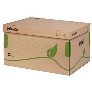 100% Recycled Eco-Friendly Archival Brown Corrugated <b>Cardboard</b> Esselte A4 Size <b>Box</b> 43.9x24.2x34.5cm - Product Image 1