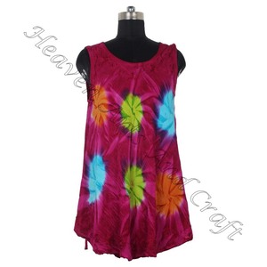 Offre Spéciale 2025 été Sexy mince sans manches robe cravate teinture couleur dames fronde robe cravate teinture Boho gitane pas cher rayonne robe - Product Image 3