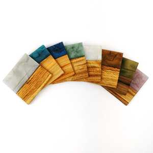 Posavasos de resina epoxi de madera de olivo redondo cuadrado de alta calidad, posavasos de resina de madera personalizado con juego de soporte - Product Image 2