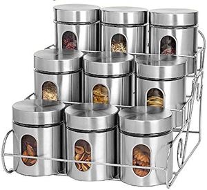 Conteneur de stockage des aliments pot à épices verre étanche à l'air de haute qualité avec bambou 6 5cm diamètre 12 pièces ensemble espace cuisine caddie boîte - Product Image 5