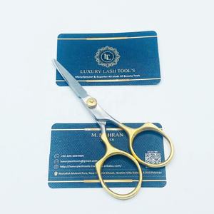 Nouveauté : Ciseaux de beauté pour cils en acier inoxydable de haute qualité, dorés avec des éléments argentés, fabriqués à la main, testés à la main, au meilleur prix - Product Image 6