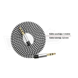 Câble audio tressé Diwu 3,5 mm mâle-mâle 1 m - Cordon stéréo professionnel en cuivre pur pour haut-parleur, radio et usage domestique - Product Image 3