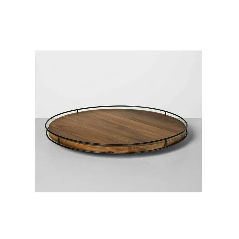Độc quyền bằng gỗ phục vụ khay khách sạn & nhà hàng cung cấp Khay gỗ với xử lý giá rẻ bằng gỗ Platter cá nhân
