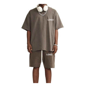 Summer First Class Quality Cotton Custom Logo Men Printing Custom Printing Plain T <b>Shirt</b> and Shorts Set Men's T-<b>Shirts</b> - Product Image 2