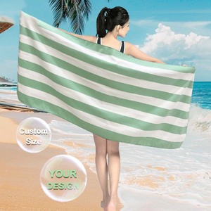 Toalla de baño con diseño de rayas de algodón 100%, toalla de playa turca súper seca con borlas para viajes en casa, incluye bolsa antimicrobiana - Product Image 6