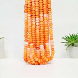 Perles Rondelle Lisse Opale Ombrée Orange Naturelle Brin 7mm à 10mm Perles de Pierres Précieuses Lâches pour la Fabrication de Bijoux Fourniture en Vrac Inde - Product Image 6