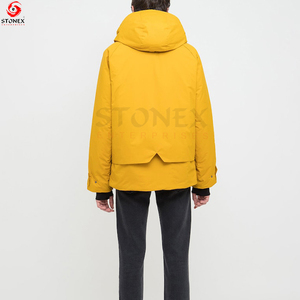 Chaqueta de invierno amarilla Parka de invierno para hombre Chaqueta cálida con múltiples bolsillos con capucha para hombre Superventas - Product Image 3