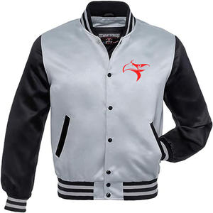 Chaqueta de béisbol Varsity bordada personalizada hecha a mano-Letterman Bomber Varsity con proceso de recubrimiento Chaquetas de satén - Product Image 1