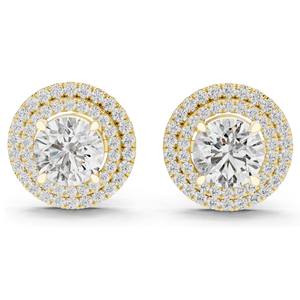 2.68 CT Lab Diamond Halo <b>Stud</b> <b>Earrings</b> Round Brilliant Cut 18KT, 14KT, 10KT Gold & 925 Silver Rose, Yellow, White Gold - Product Image 1