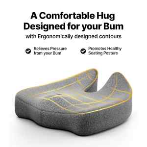 Frido Ultimate Pro Ergonomic <b>Memory</b> <b>Foam</b> <b>Seat</b> <b>Cushion</b>-Portable Knitted Back Support with Removable Washable Cover for Chair Use - Product Image 2