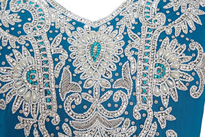 Soirée marocaine Caftan Marocain fait à la main vêtements islamiques caftan robes à manches longues style ethnique Eid Festival-toutes les tailles disponibles - Product Image 4