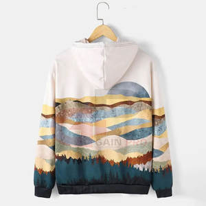 เสื้อมีฮู้ดพิมพ์ลายสำหรับผู้ชายทันสมัยพร้อมดีไซน์สะดุดตาและกระดุมข้อมือเสื้อมีฮู้ดพิมพ์ลายมีสไตล์สำหรับผู้ชาย - Product Image 2