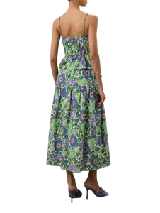 Vestido de fiesta de longitud corta con parte superior floral verde y azul para mujer de moda premium más vendido a la venta - Product Image 4
