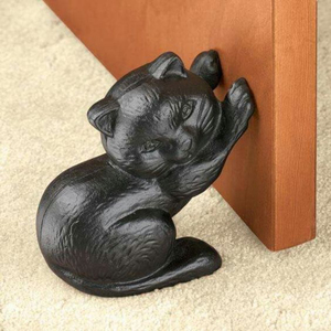 High Quality Iron <b>Door</b> <b>Stop</b> Decorative <b>Door</b> Blocks Vintage <b>Black</b> Cat Doorstop Perfect for Your Bedroom Bath and Exterior <b>Doors</b> - Product Image 2