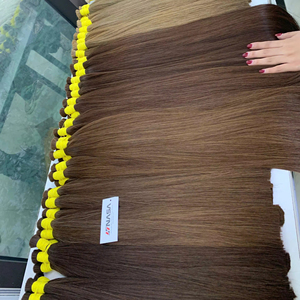 Extensiones de cabello a granel Producto de Venta caliente 2024 color marrón de alta calidad Doble dibujado envío rápido suave y sedoso - Product Image 1