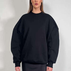 Women Oversized Woven Winter Sweatshirts Turtle Neck Pullover Hoodies <b>Tops</b> <b>Viscose</b>/Polyester ODM - Product Image 6