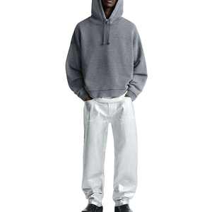 เสื้อฮู้ดสำหรับผู้ชายซักด้วยหินหนาผ้าเทอร์รี่โอเวอร์ไซส์สไตล์วินเทจ - Product Image 1