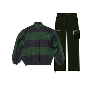 Cintre Impex Manufacture Ensemble décontracté pour homme Veste zippée patchwork en polyester Jogger en nylon Ensemble coupe-vent en nylon pour homme - Product Image 2