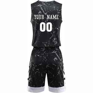 Ensemble d'uniformes de basketball personnalisés pour hommes pour les entraînements et les matchs d'été, respirant, jersey et shorts 100% polyester, designs personnalisables - Product Image 3