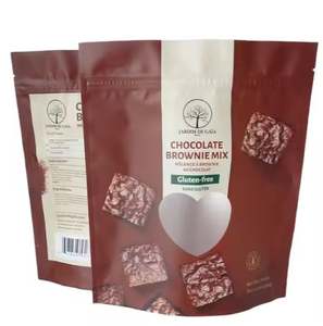 Venta al por mayor de papel de aluminio de plástico PET rojo sellado a prueba de humedad de pie con cierre de cremallera de embalaje bolsas de café con logotipo impreso - Product Image 1