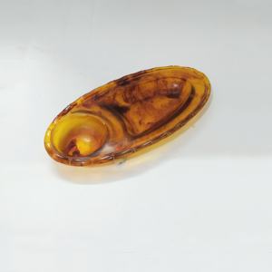 Juego de platos para servir aperitivos de resina marrón no pulida 100%, ecológico, moderno, incluye varios cuencos para fiestas, sopa - Product Image 2