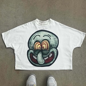 เสื้อยืดคอกลมผ้าคอตตอนสำหรับผู้ชายเสื้อยืดฮิปฮอปสตรีทแวร์ผ้าคอตตอนพิมพ์ลายกราฟิกแบบ Y2k - Product Image 5