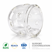Diffuseur de lumière en verre de haute qualité en borosilicate 3.3, transparent, poli, en forme de dôme, fabriqué à la main, écologique, pour éclairage intérieur, abat-jour en verre gratuit