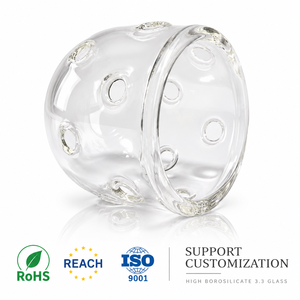 Diffusore a Cupola in <span class=keywords><strong>Vetro</strong></span> Borosilicato 3.3 Trasparente Lucidato, Artigianale, Ecologico, per Illuminazione Interna, Paralume in <span class=keywords><strong>Vetro</strong></span> Gratuito - Product Image 1