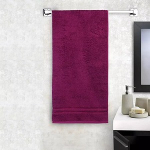 Toalla de Baño de Algodón Afelpado, Color Morado Sólido, Suave, para Uso Doméstico, Forma Rectangular, Teñido Liso - Product Image 4