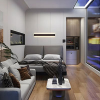 Cabine préfabriquée compacte de luxe en forme de pomme, maison préfabriquée avec un design gain de place
