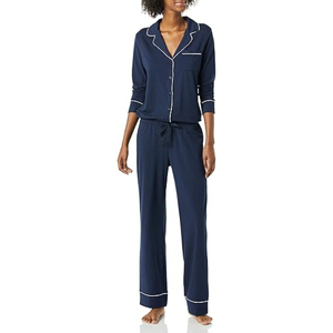 OEM/ODM Vêtements de nuit d'été personnalisables Ensemble de pyjama modal en bambou deux pièces pour femmes Vêtements de détente plissés - Product Image 6