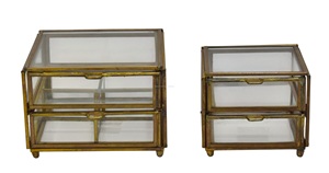 Boîte de rangement de bijoux en verre de conception carrée de haute qualité pour les mariages boîte-cadeau de bibelot moderne fermeture à pression dernier élément décoratif - Product Image 5