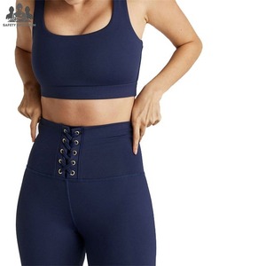 Conjunto de Leggings de Yoga de Cintura Media para Mujer, 2 Piezas, Cintura Elástica, Transpirable, Ecológico, Spandex/Nailon, Secado Rápido, Sin Costuras - Product Image 5